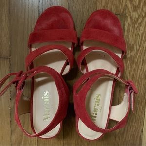 Red marais jardin sandals size 8